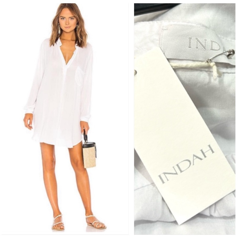 Indah Current Long Sleeve Tunic in White NWT